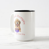Der beste Therapeut hat vier Beine. Zweifarbige Tasse (Vorderseite Links)