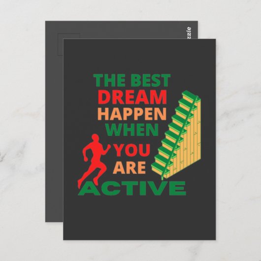 Der beste Traum passiert, wenn Sie aktiv sind Postkarte (Vorne/Hinten)