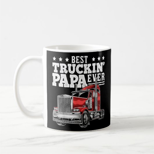 Der beste Truckin Papa je Big Rig Trucker Vater's  Kaffeetasse (Links)