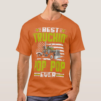 Der beste Truckin Pop Pop je amerikanischer Flagge T-Shirt