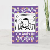 Der beste Van Driver des Wortes - Happy Birthday Karte (Vorderseite)