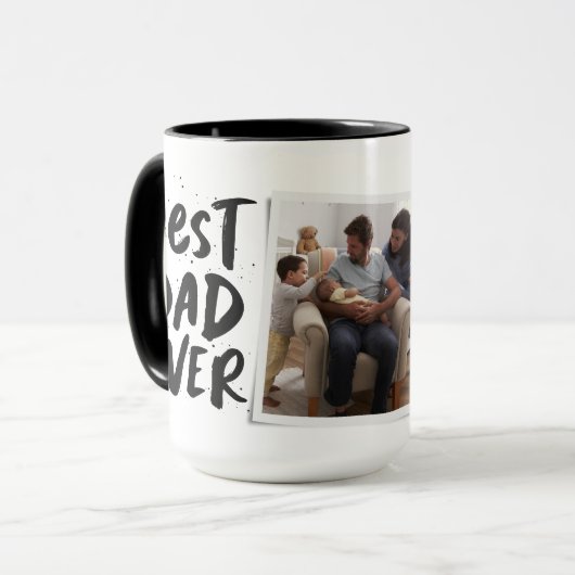 Der beste Vater aller modernen Foto, schwarzer Vat Tasse (Vorderseite Links)