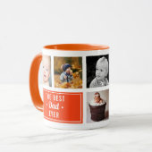 Der beste Vater aller Orange Custom Foto Collage Tasse (Vorderseite Links)