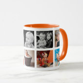 Der beste Vater aller Orange Custom Foto Collage Tasse (VorderseiteRechts)