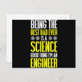 Der beste Vater aller Zeiten ist ein Science Engin Einladungspostkarte (Vorne/Hinten)