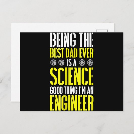 Der beste Vater aller Zeiten ist ein Science Engin Einladungspostkarte (Vorne/Hinten)