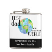 Der beste Vater am Weltvatertag Flachmann (Vorderseite)
