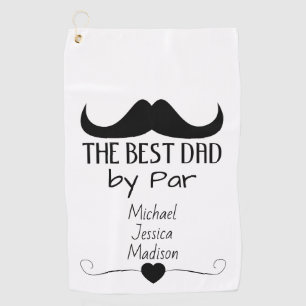 Der beste Vater Black Mustache Vatertag Individuel Golfhandtuch