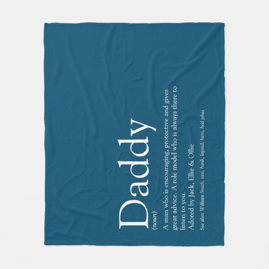 Der beste Vater Daddy Pater definiert Spaß blau Fleecedecke (Vorderseite)