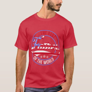 Der beste Vater der Welt Amerikanische Flagge retr T-Shirt