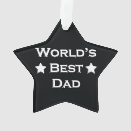 Der beste Vater der Welt auf schwarz Ornament (Rückseite)