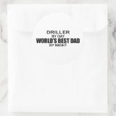 Der beste Vater der Welt - Bohrer Runder Aufkleber (Tasche)