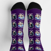 Der beste Vater der Welt - Custom 3 Dog Fotos Lila Socken (Oben)