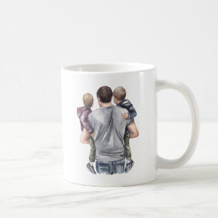 Der beste Vater der Welt, der seine zwei Söhne häl Kaffeetasse