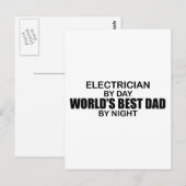 Der beste Vater der Welt - Elektriker Postkarte (Vorne/Hinten)