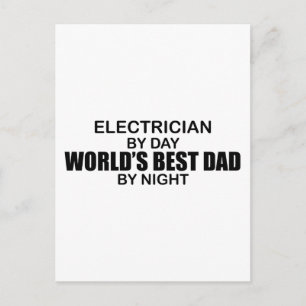 Der beste Vater der Welt - Elektriker Postkarte