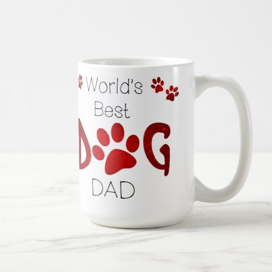 Der beste Vater der Welt - Hund Lover - Paw Prints Kaffeetasse (Rechts)