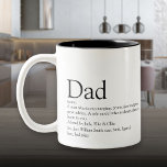 Der beste Vater der Welt je Daddy Father Definitio Zweifarbige Tasse<br><div class="desc">Personalisieren Sie für Ihren besonderen Vater,  Papa oder Vater,  um ein einzigartiges Geschenk für den Vatertag,  Geburtstage,  Weihnachten oder jeden Tag,  den Sie gewollt haben,  zu zeigen,  wie viel er Ihnen bedeutet. Eine perfekte Art,  ihm zu zeigen,  wie phantastisch er jeden Tag ist. Entwickelt von Thisisnotme©</div>