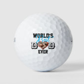 Der beste Vater der Welt je mit Foto Golfball (Vorderseite)