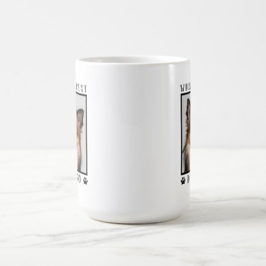 Der beste Vater der Welt mit dem Foto Ihres Hundes Kaffeetasse (Mittel)