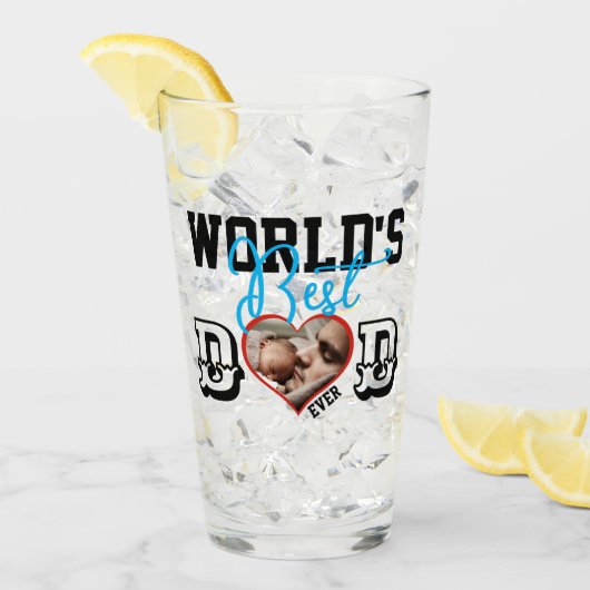 Der beste Vater der Welt mit Foto-Glas Glas (Vorderseite Ice)