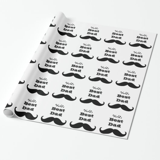 Der beste Vater der Welt - Mustache Geschenkpapier (Ungerollt)
