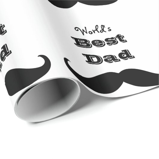 Der beste Vater der Welt - Mustache Geschenkpapier (Rolleneckpunkt)