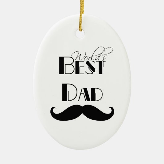 Der beste Vater der Welt - Mustache Keramikornament (Vorne)