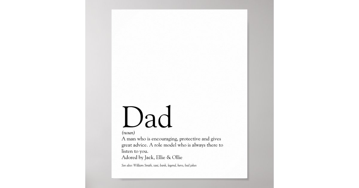 Der beste Vater der Welt, Papa, Definition des Vat Poster Zazzle.de