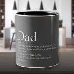 Der beste Vater der Welt, Papa, Definition des Vat Zweifarbige Tasse<br><div class="desc">Personalisieren Sie für Ihren besonderen Vater, Papa oder Vater, um ein einzigartiges Geschenk für den Vatertag, Geburtstage, Weihnachten oder jeden Tag, den Sie gewollt haben, zu zeigen, wie viel er Ihnen bedeutet. Eine perfekte Art, ihm zu zeigen, wie phantastisch er jeden Tag ist. Sie können den Hintergrund sogar an ihre...</div>