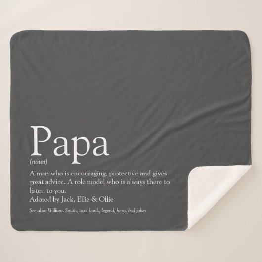 Der beste Vater der Welt, Papa, Vater - Definition Sherpadecke (Vorderseite (Horizontal))