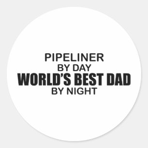 Der beste Vater der Welt - Pipeliner Runder Aufkleber