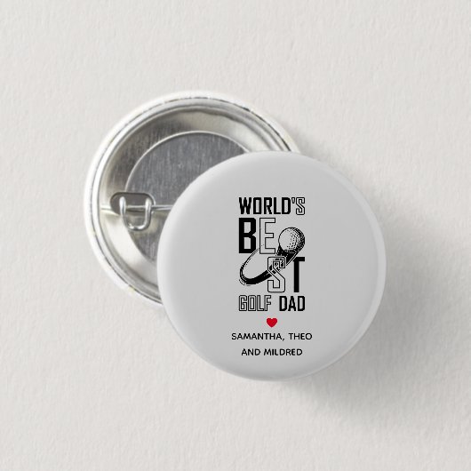 Der beste Vater der Welt | Weißer Vater Geschenke Button (Vorne & Hinten)
