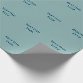 Der beste Vater des Vaters, der blauer glücklich i Geschenkpapier (Ecke)