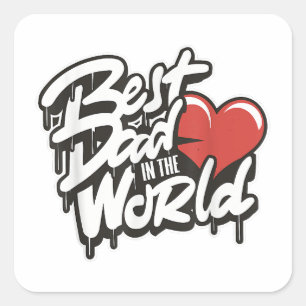 Der beste Vater des Vaters in der Welt Quadratischer Aufkleber