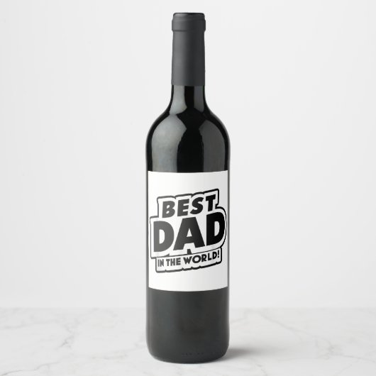 Der beste Vater des Vaters in der Welt Weinetikett (Vorderseite)