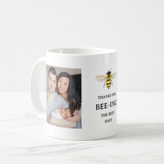 Der beste Vater | Einfache Niedliche Bienen und Fo Kaffeetasse (Vorderseite Links)