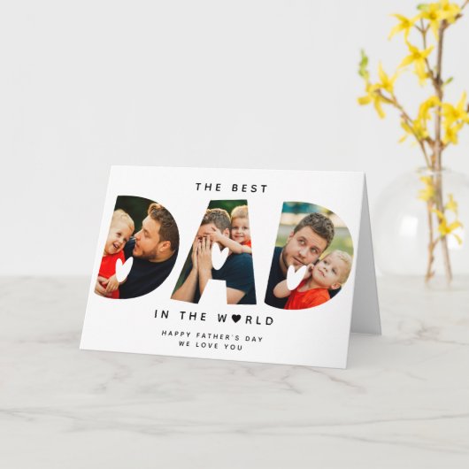 Der beste Vater-Fotocollage Vatertag Karte (Gelbe Blume)