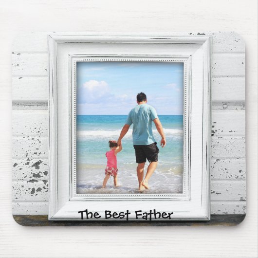 Der beste Vater - gerahmtes editable Foto u. Text Mousepad (Vorne)