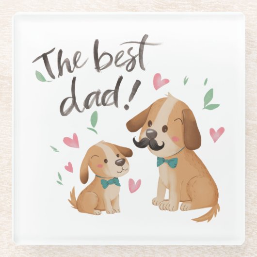 Der beste Vater Glasuntersetzer (Vorderseite)