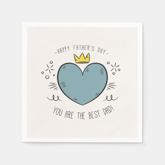 Der beste Vater Glücklicher Vater Tag | Napkin Serviette (Vorderseite)