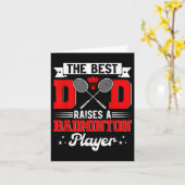 Der beste Vater hebt Badminton Player Vathers Day Karte (Gelbe Blume)