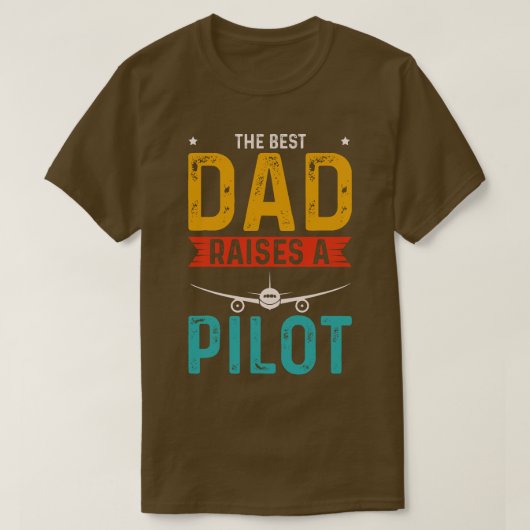 Der beste Vater hebt ein Pilot-BekleidungsRetro au T-Shirt (Design vorne)
