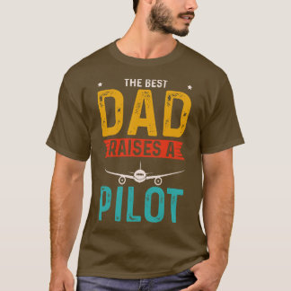 Der beste Vater hebt ein Pilot-BekleidungsRetro au T-Shirt