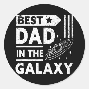 Der beste Vater im Galaxy Happy Daddy Funny Vater Runder Aufkleber