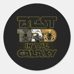 Der beste Vater im Galaxy Vathers Day Space Boys M Runder Aufkleber