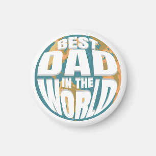 Der beste Vater im Retro Earth Magnet