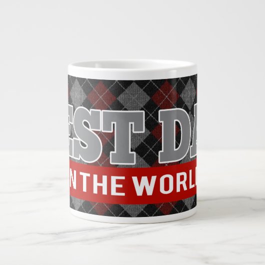 Der beste Vater in der Raute der Welt Gemustert Jumbo-Tasse (Vorderseite)