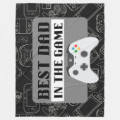 Der beste Vater in der Spielskizze Schwarz Groß Fleecedecke (Vorderseite)