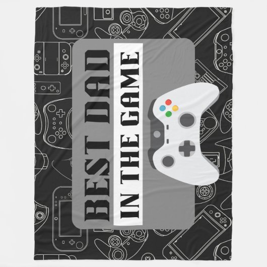 Der beste Vater in der Spielskizze Schwarz Groß Fleecedecke (Vorderseite)